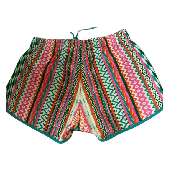 Judith March Pink and Green Athletic Shorts Relaxed Fit - Picture 2 of 4